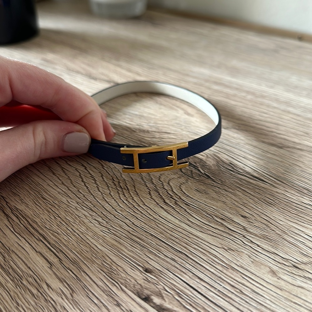 Hermes leather wrap around bracelet